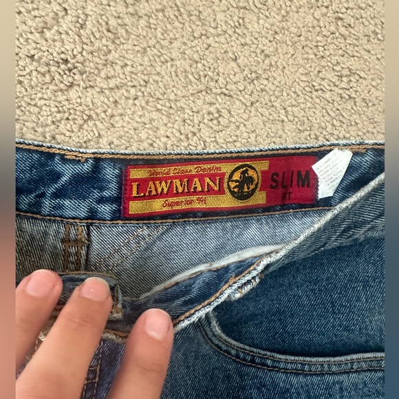 LAWMAN SLIM FIT HIGH WAIST WESTERN VINTAGE JEANS-100% made in USA - Picture 2 of 4